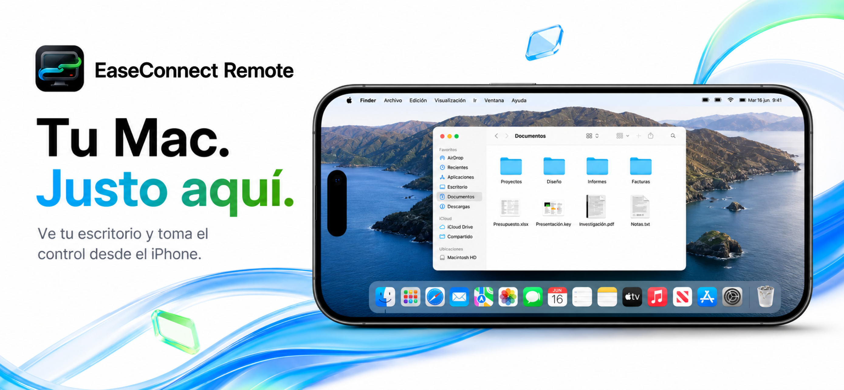Captura de EaseConnect Remote en iPad